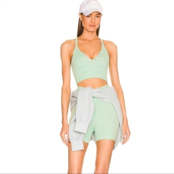 NEW Free People Free Throw Shorts Womens Active Ribbed Stretch Athleisure Sz L - Picture 6 of 11